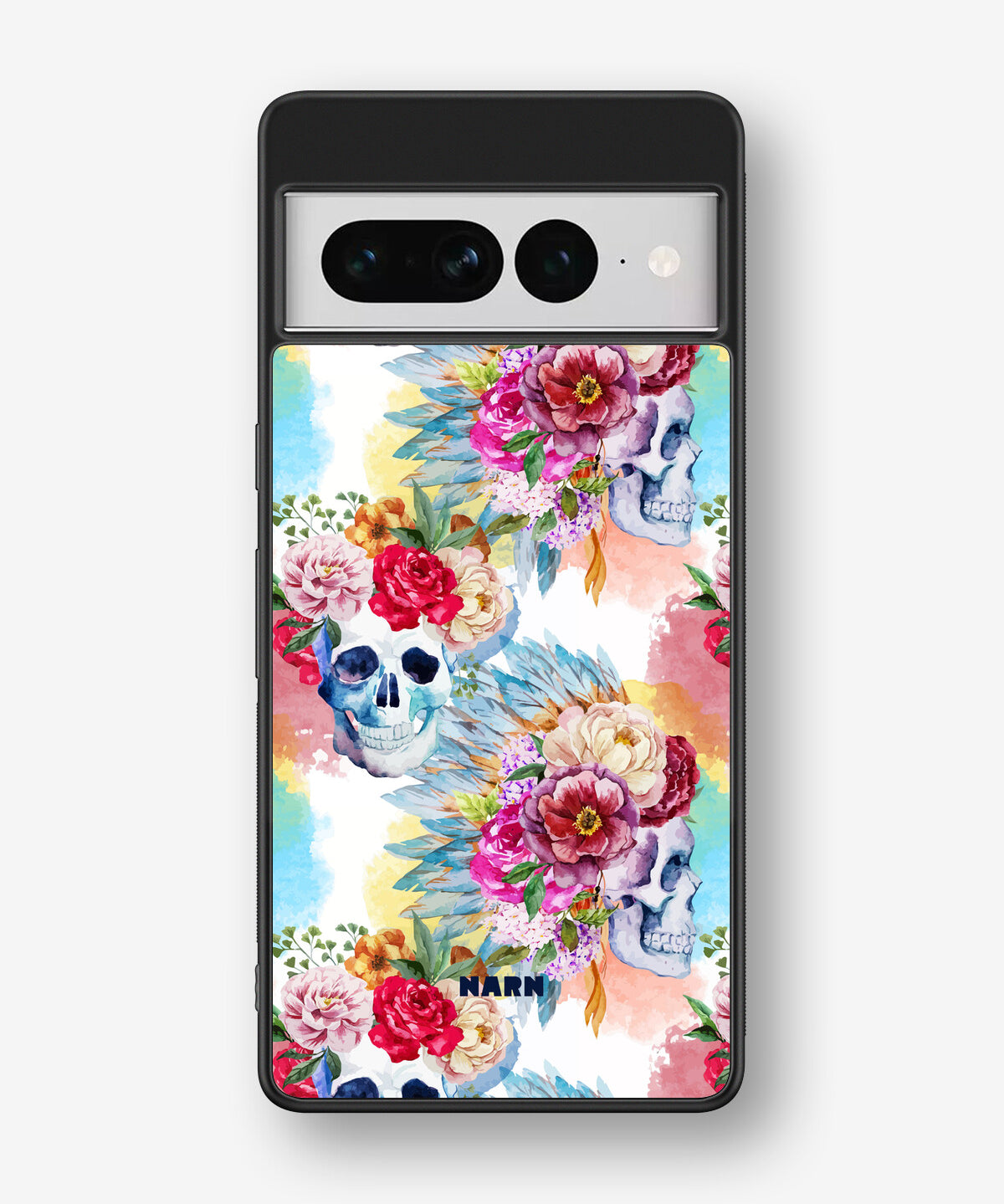 Google Pixel 7 Pro Hard Case – Flowered Skulls - View 1