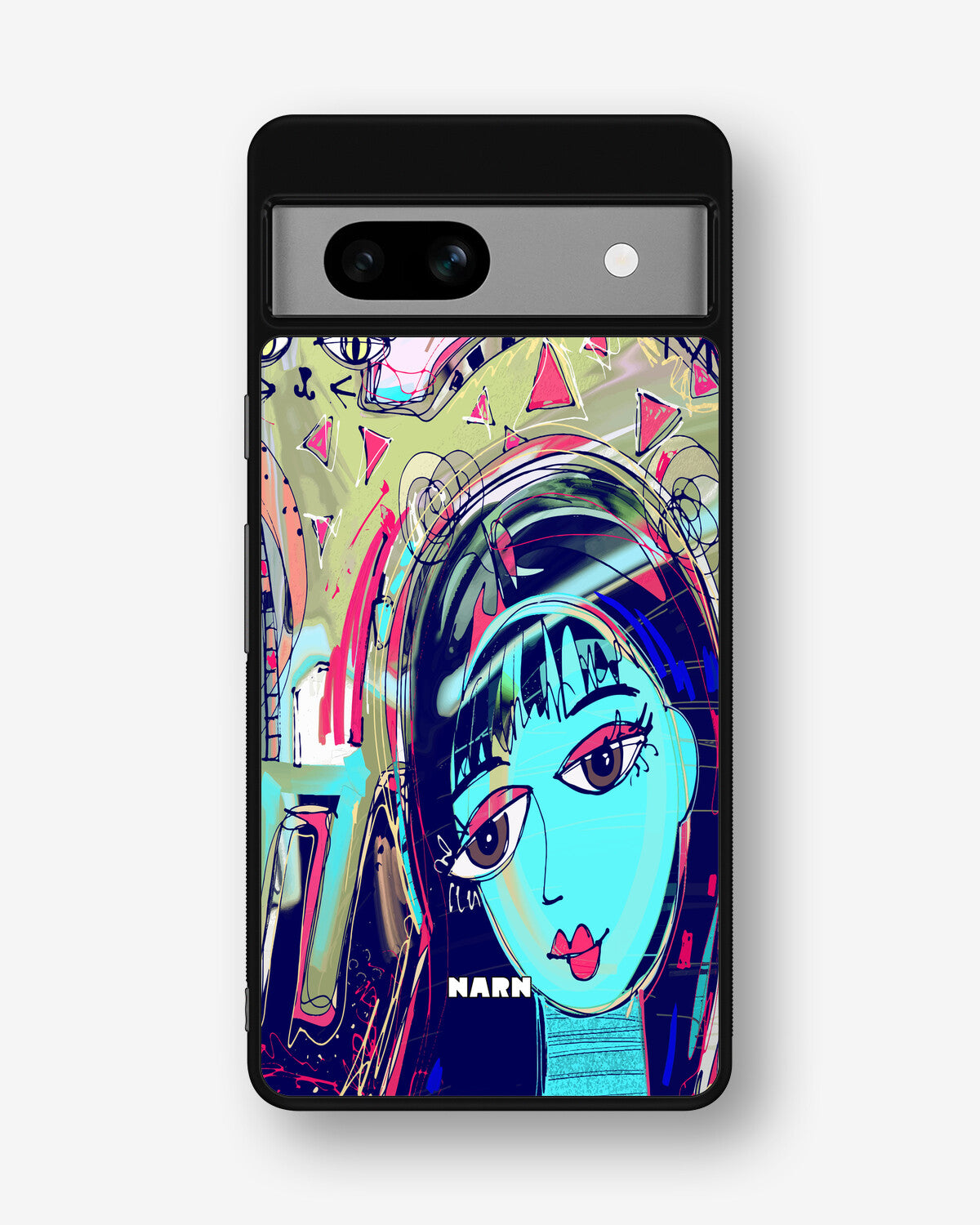 Google Pixel 7a Hard Case – Abstract Cat - View 1