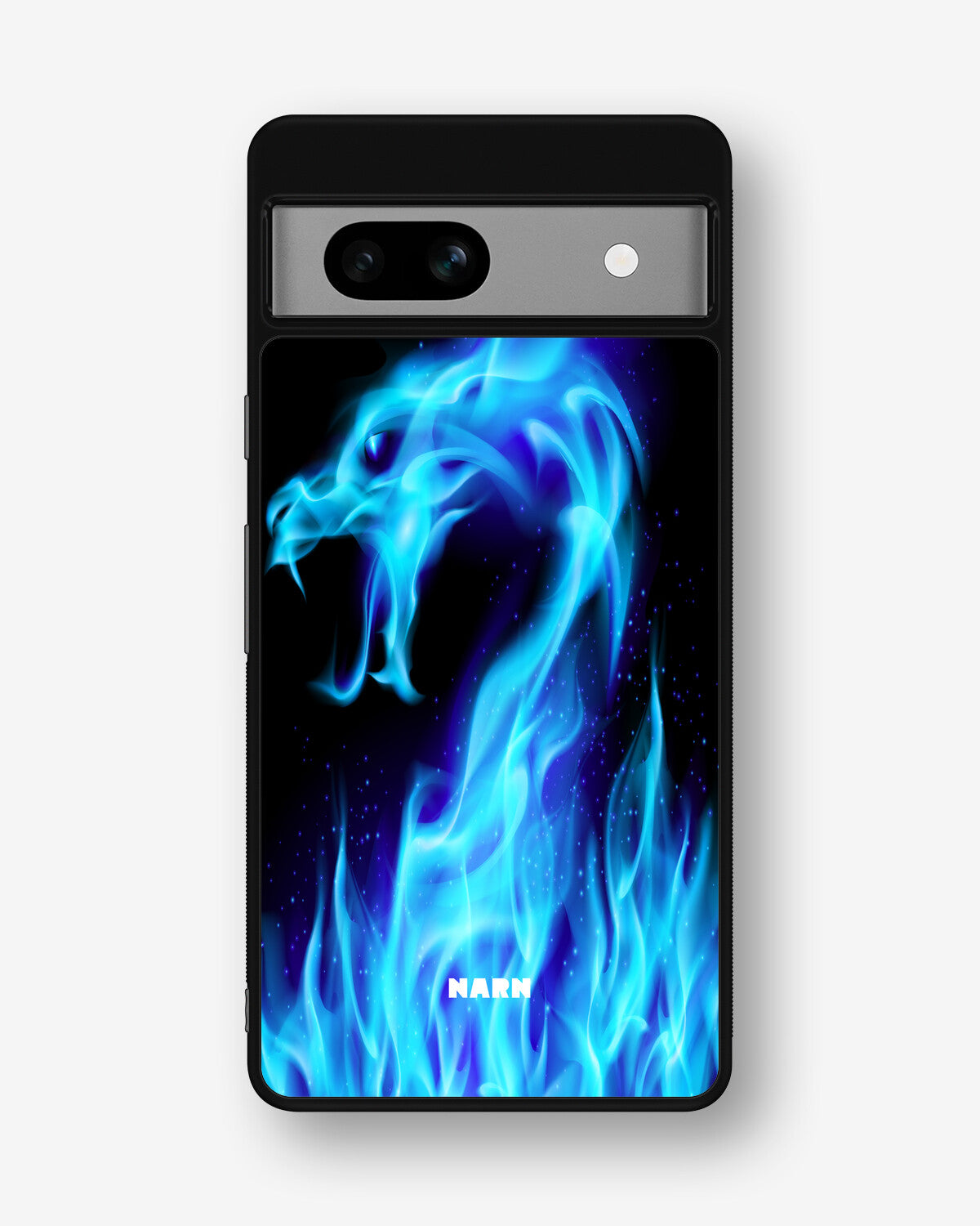 Google Pixel 7a Hard Case – Blue Flames Dragon - View 1