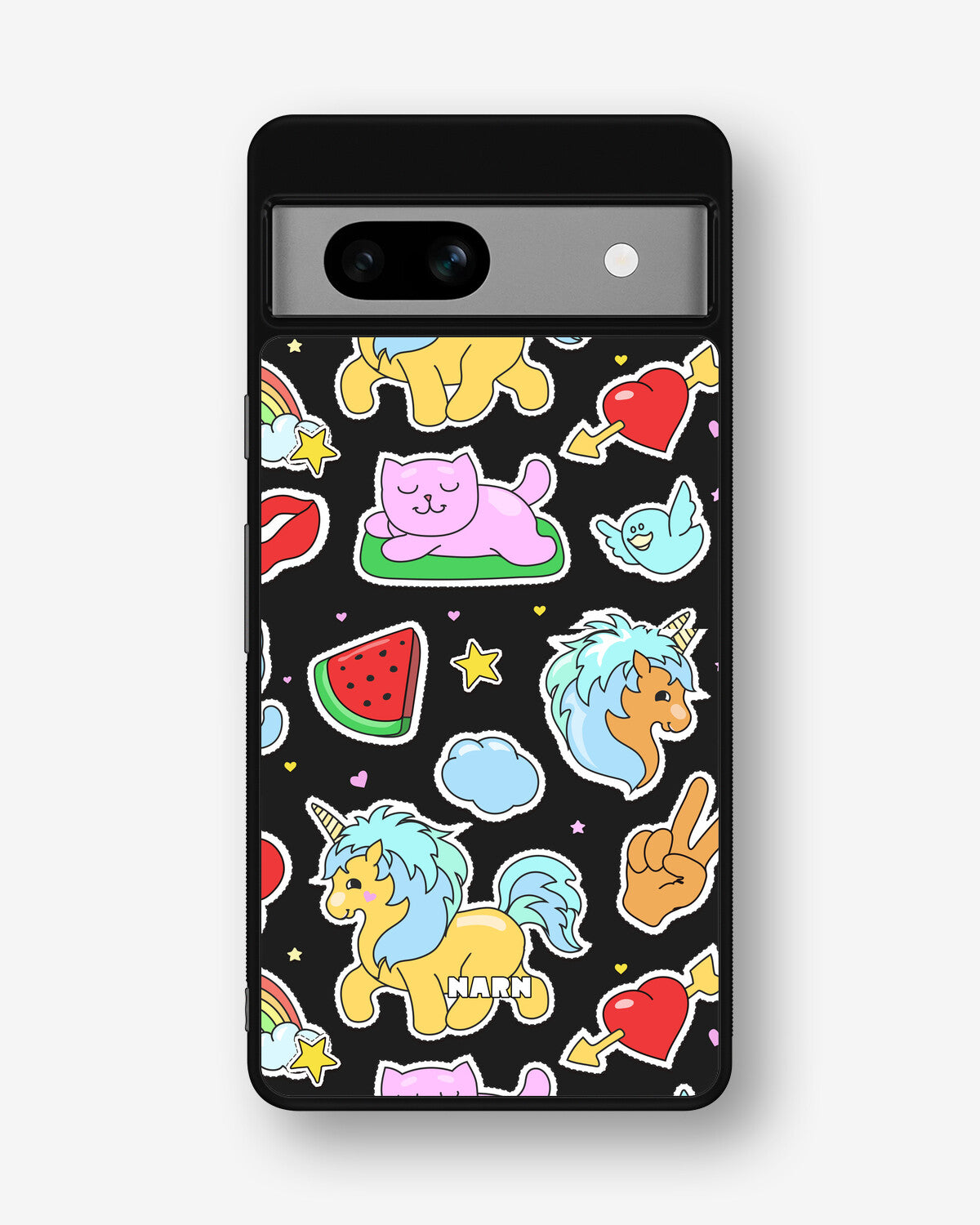 Google Pixel 7a Hard Case – Cute Stickers - View 1