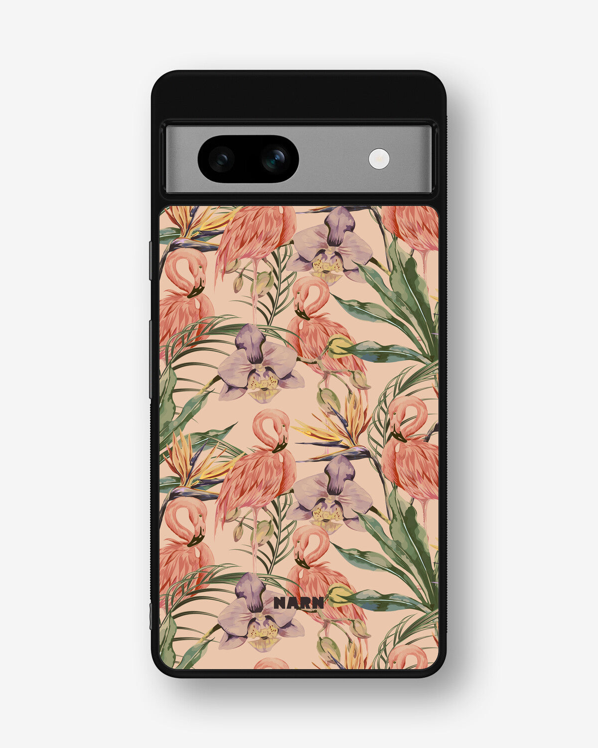 Google Pixel 7a Hard Case – Flamingos & Flowers - View 1