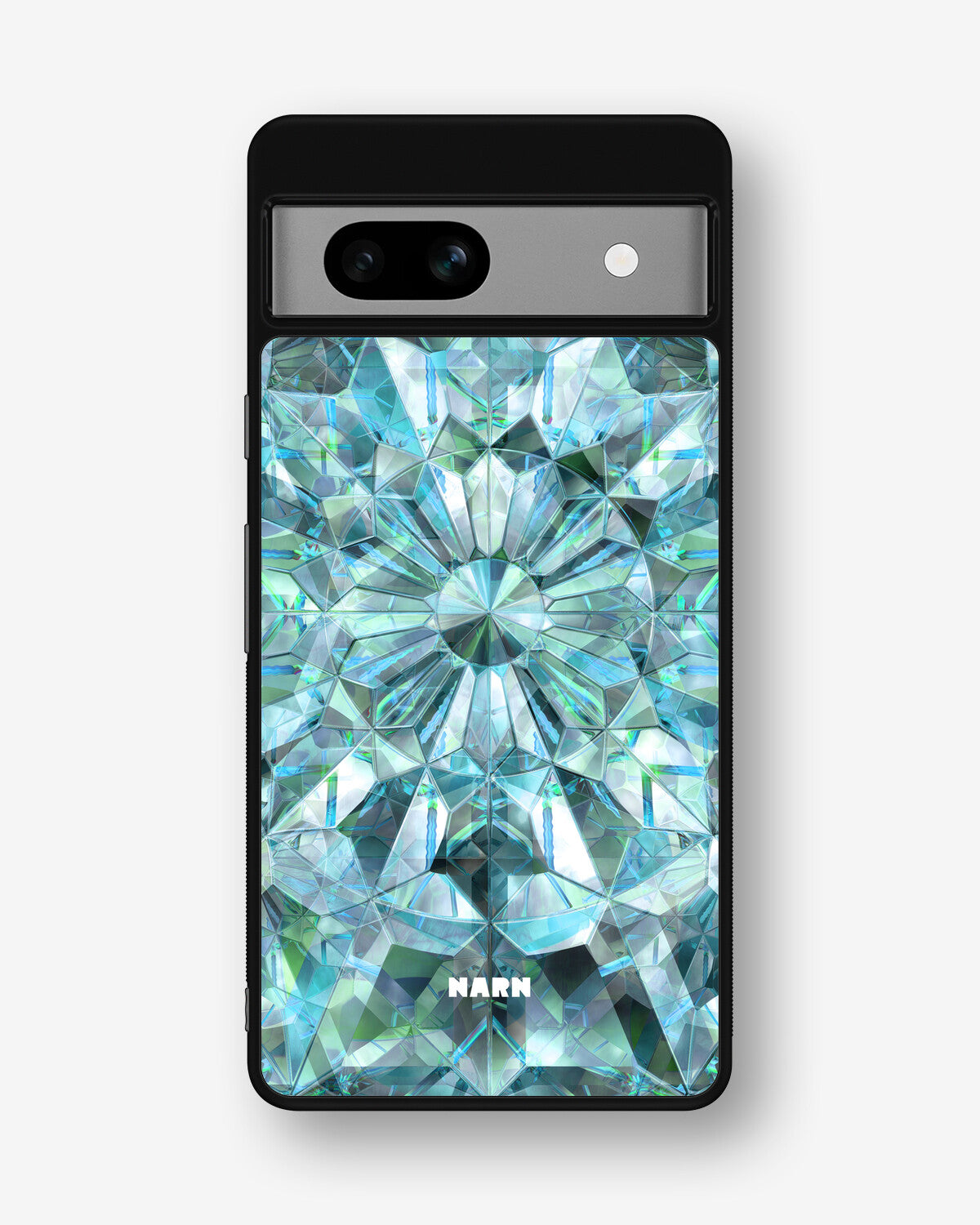 Google Pixel 7a Hard Case – Green Crystals - View 1