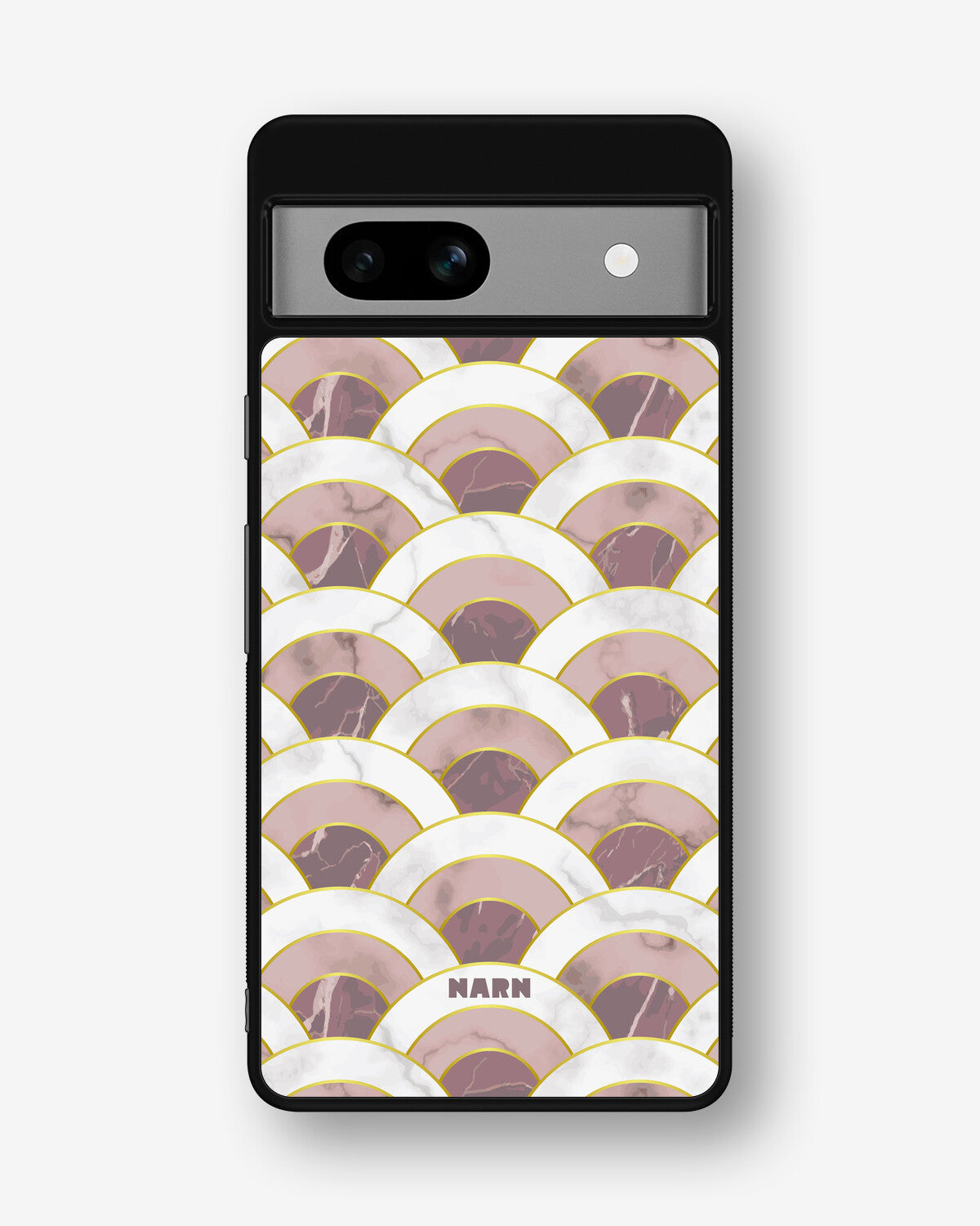 Google Pixel 7a Hard Case – Pink Marble Waves - View 1