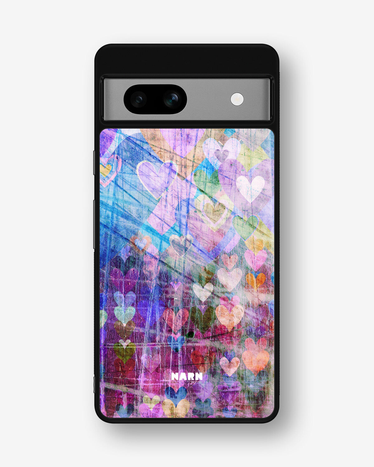 Google Pixel 7a Hard Case – Purple Hearts - View 1