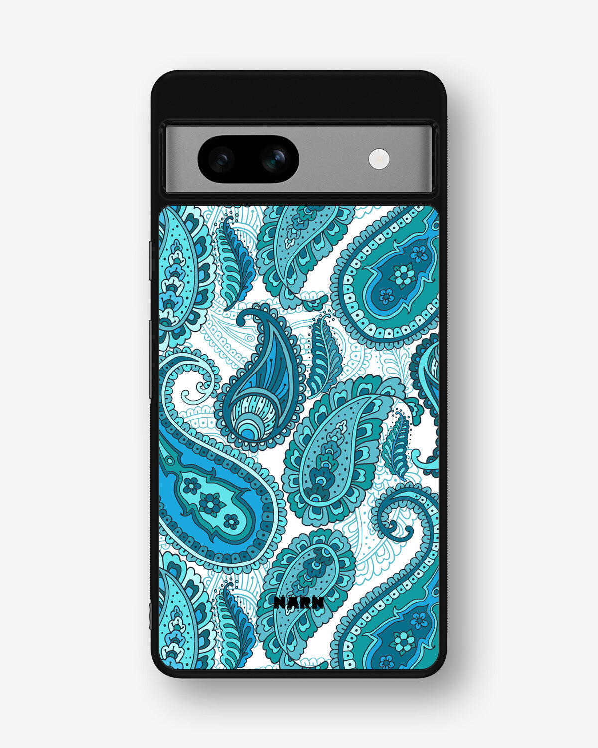 Google Pixel 7a Hard Case – Turquoise Paisley - View 1
