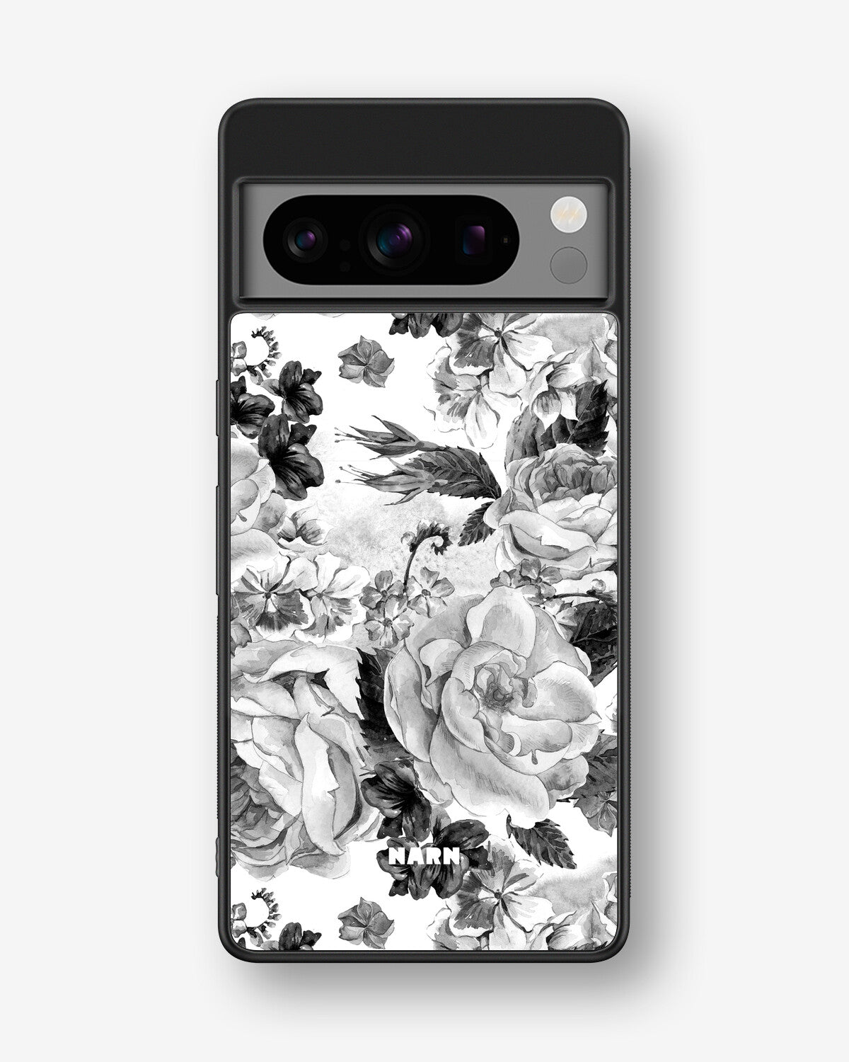 Google Pixel 8 Pro Hard Case – Black & White Bloom - View 1