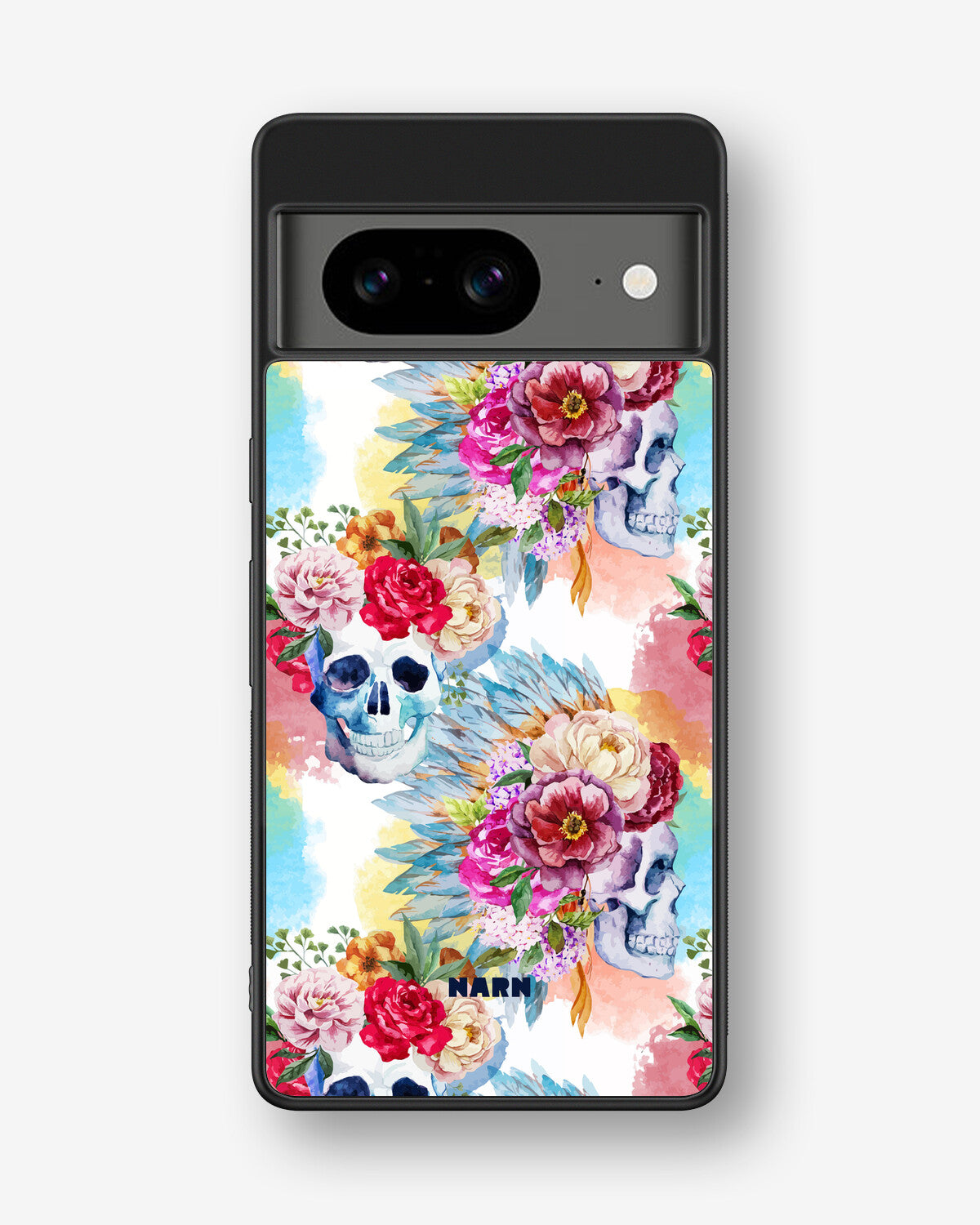 Google Pixel 8 Hard Case – Flowered Skulls - View 1