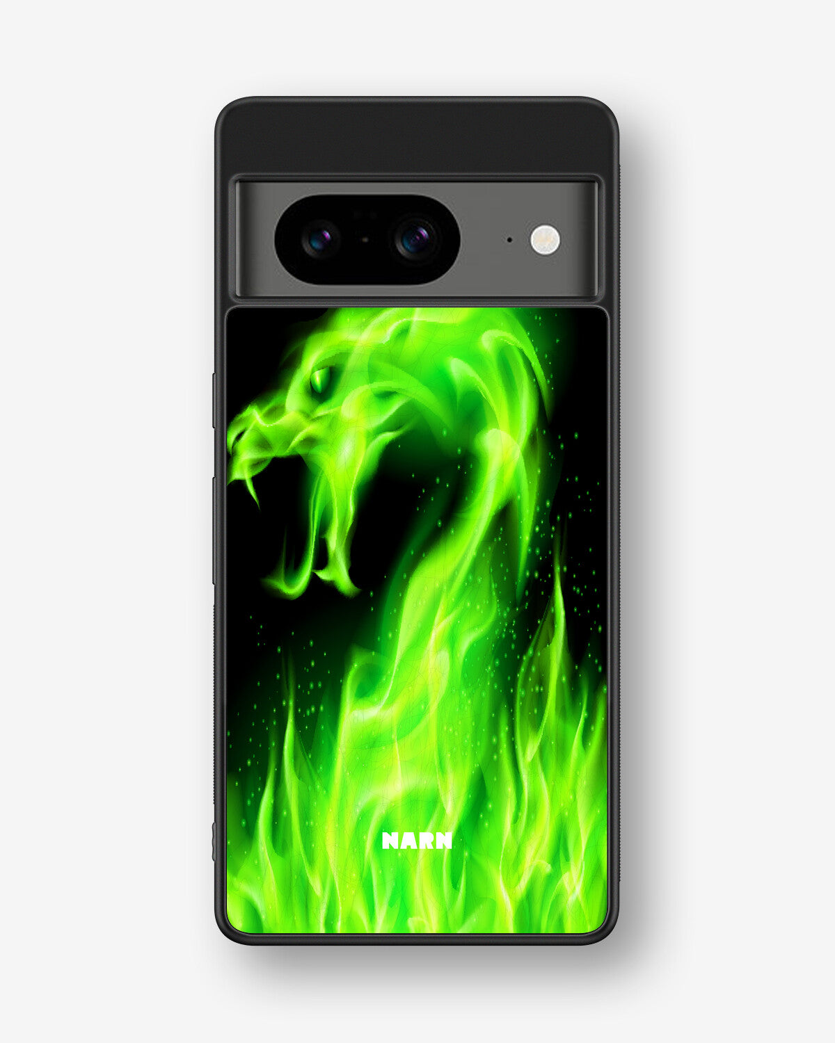 Google Pixel 8 Hard Case – Green Flames Dragon - View 1