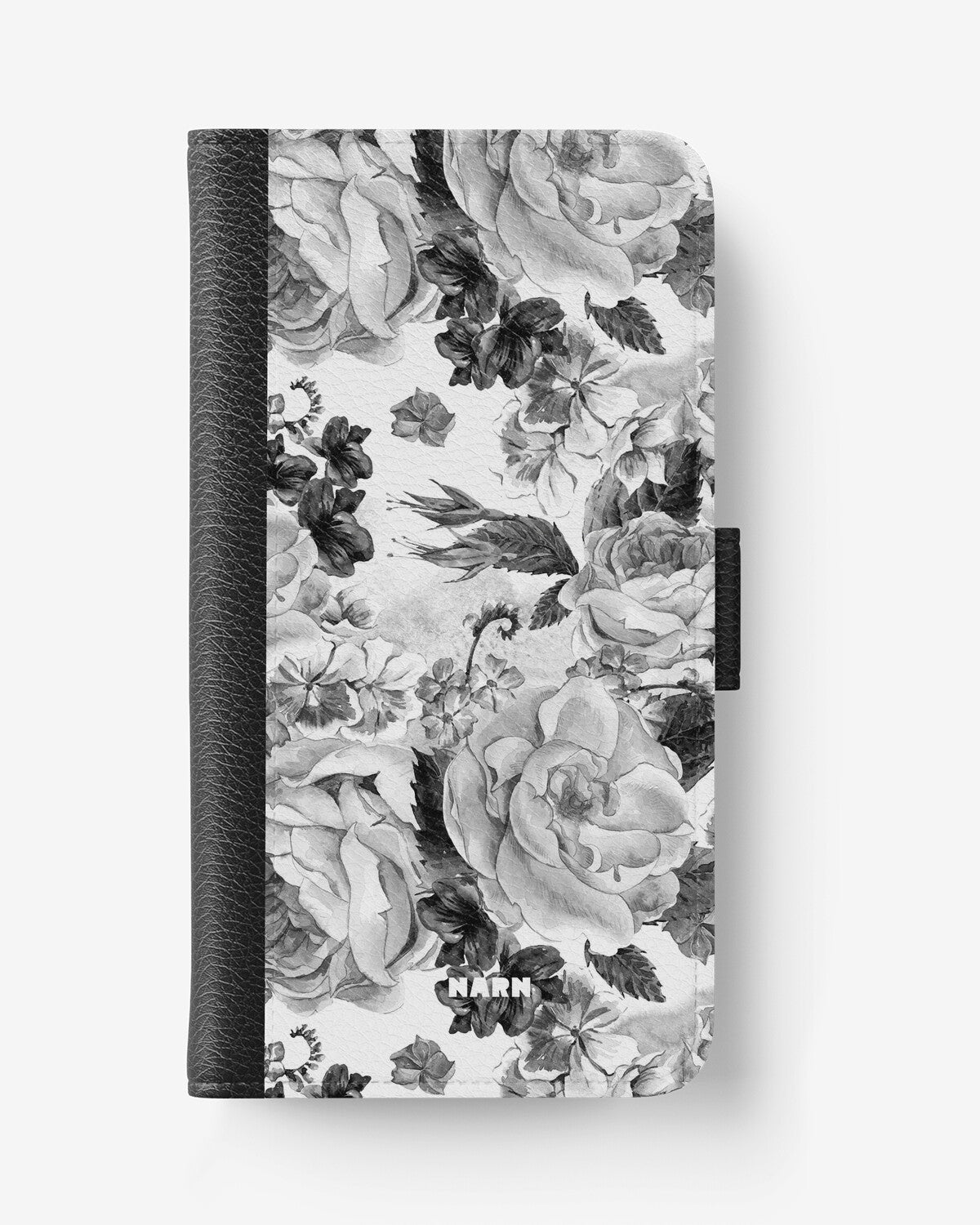 Huawei Honor 9 Wallet Case - Black & White Bloom - View 1