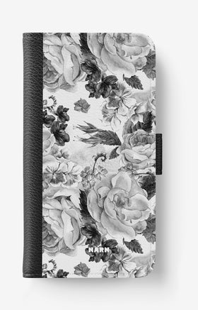 Huawei Honor 9 Wallet Case - Black & White Bloom - View 1