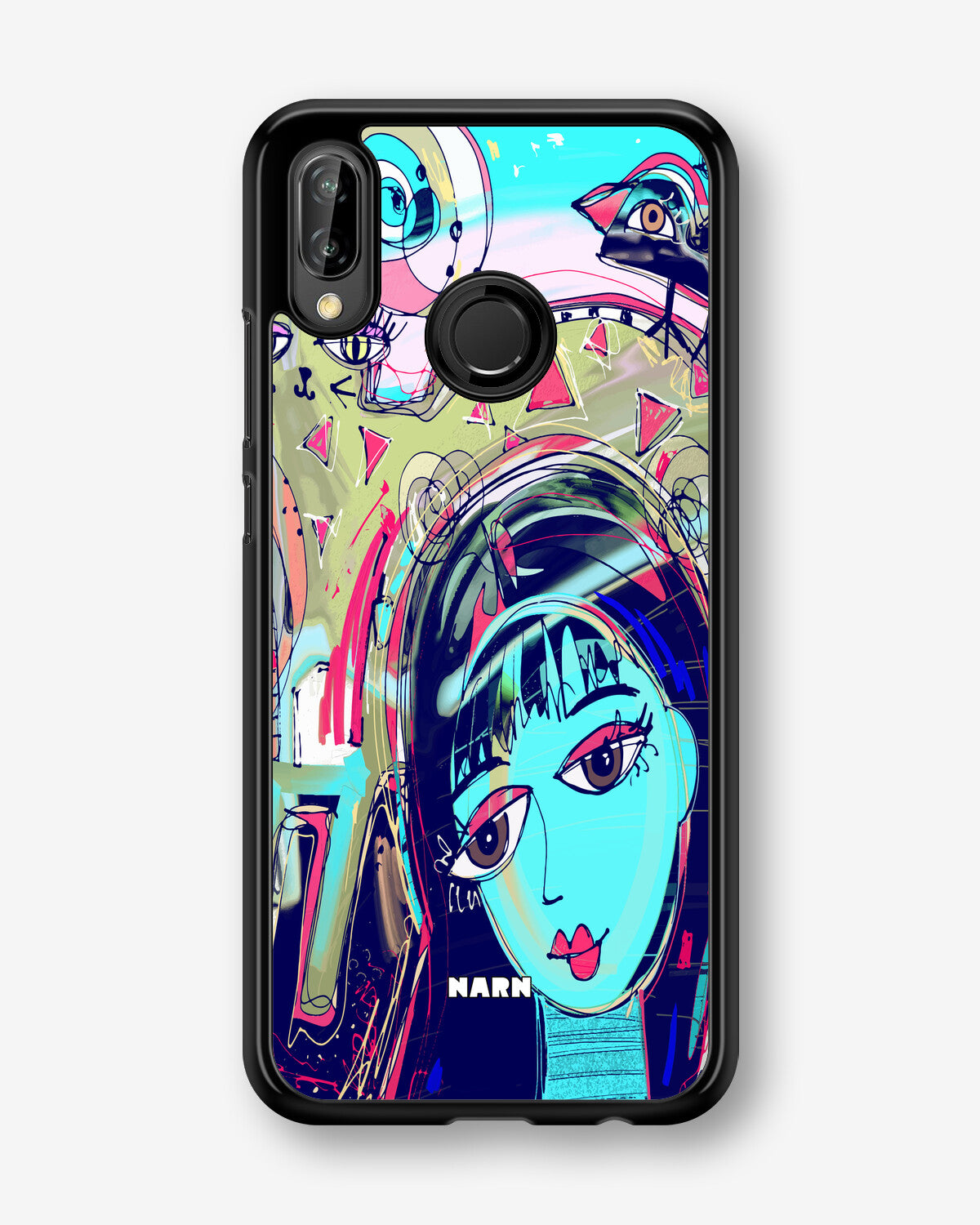 Huawei P20 Lite Hard Case – Abstract Cat - View 1