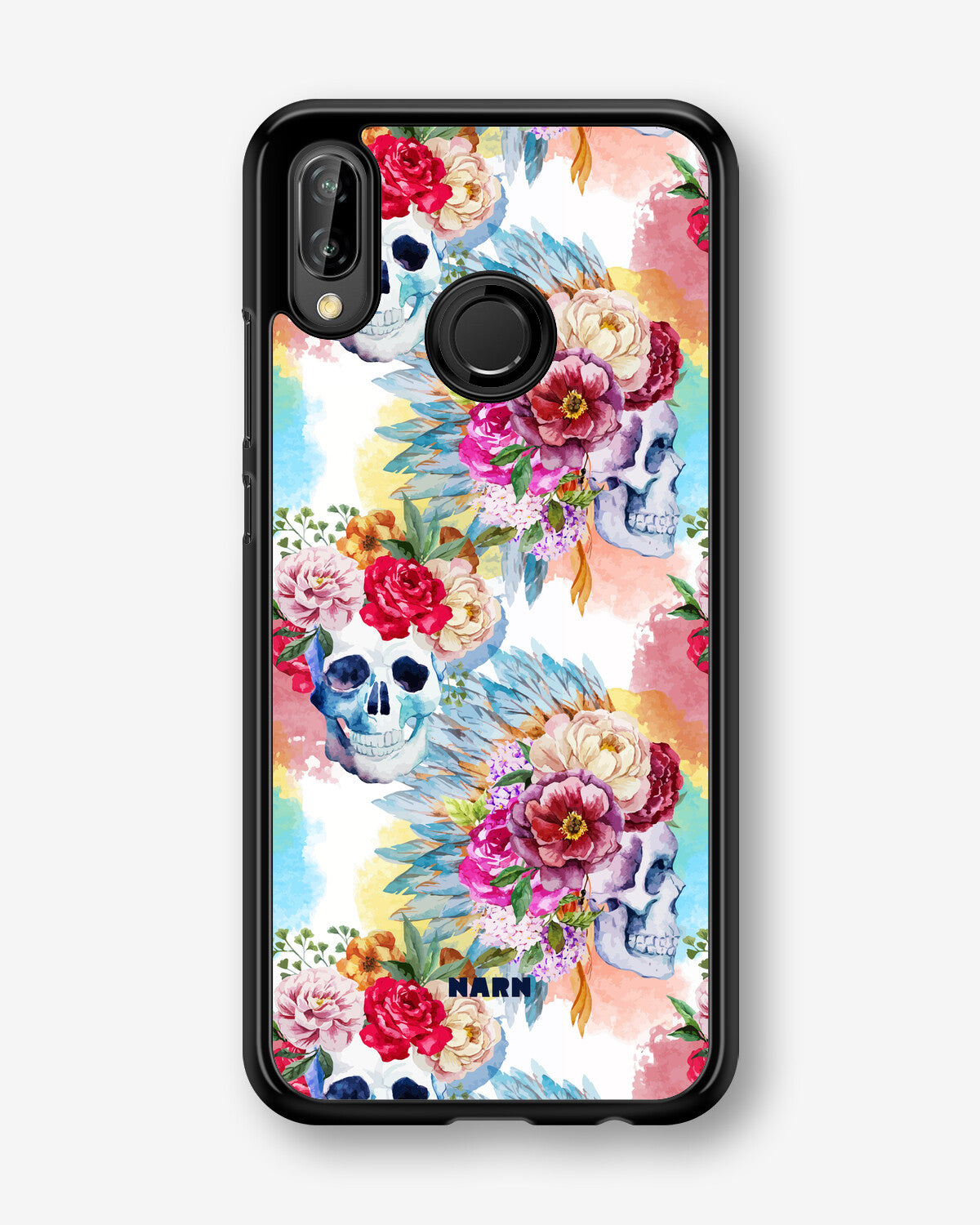 Huawei P20 Lite Hard Case – Flowered Skulls - View 1