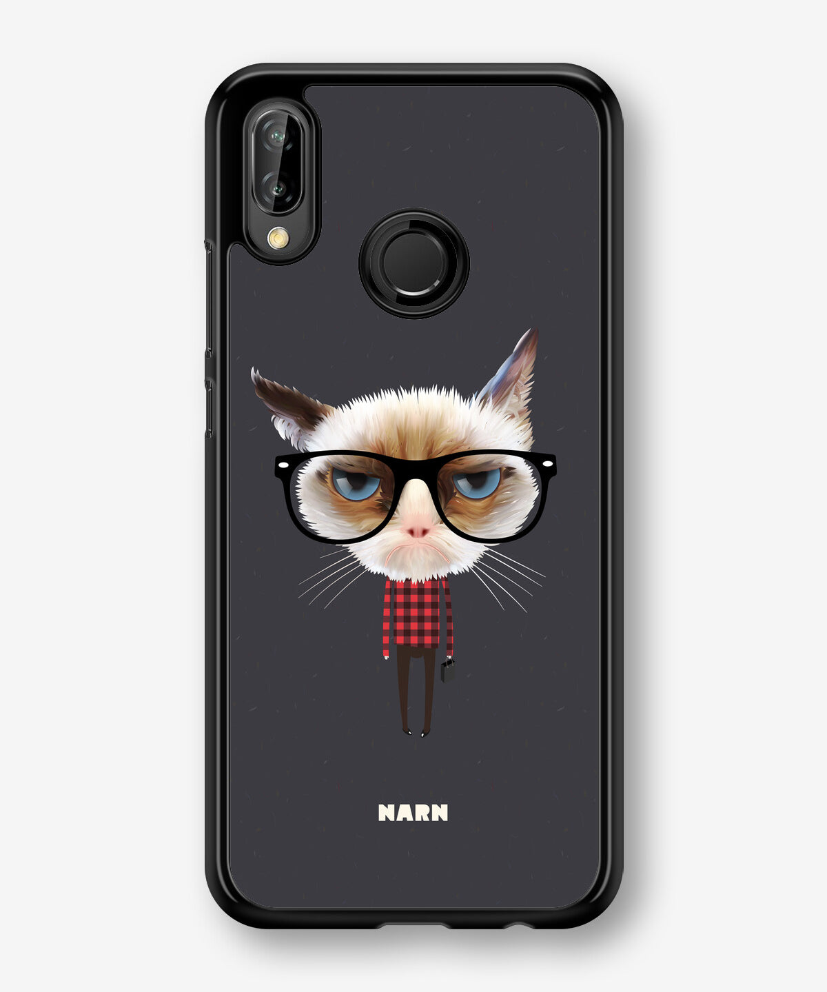 Huawei P20 Lite Hard Case – Hipster Cat - View 1