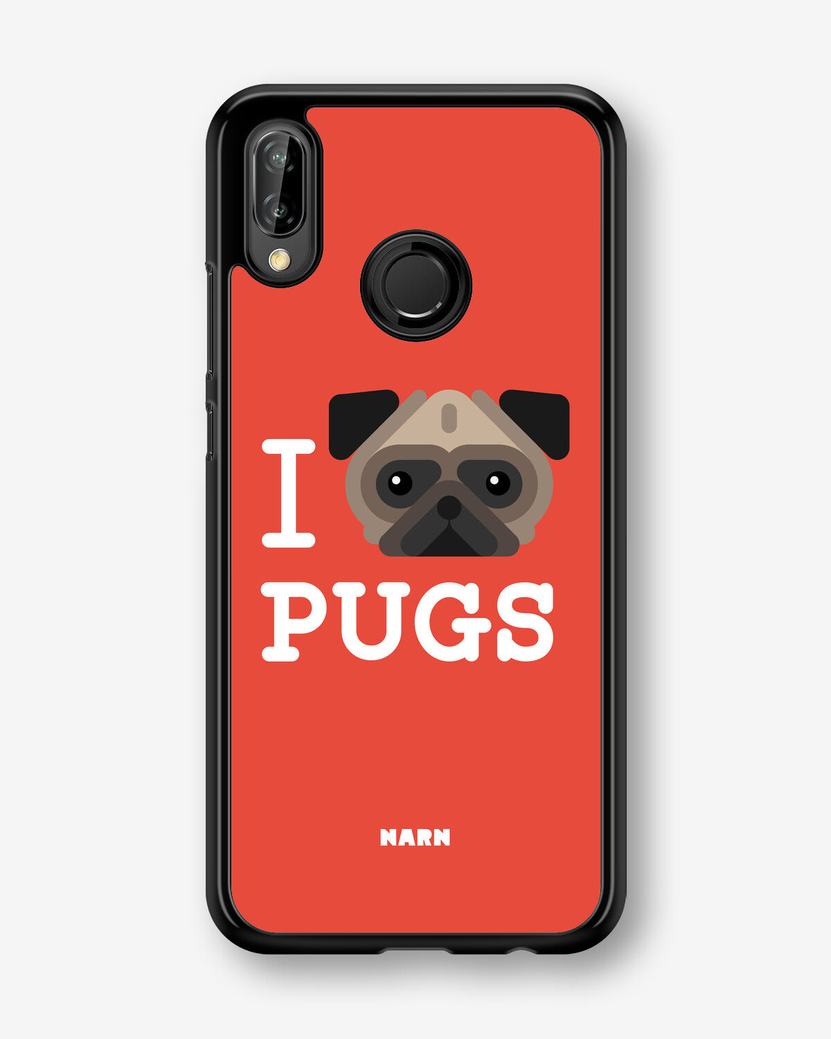Huawei P20 Lite Hard Case – I Love Pugs - View 1
