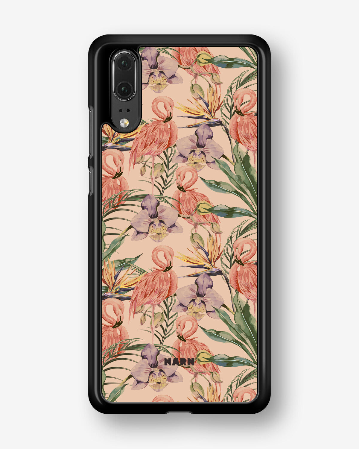 Huawei P20 Hard Case – Flamingos & Flowers - View 1