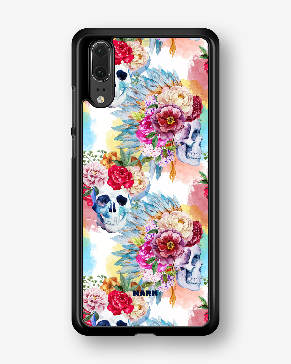 Huawei P20 Hard Case – Flowered Skulls - View 1