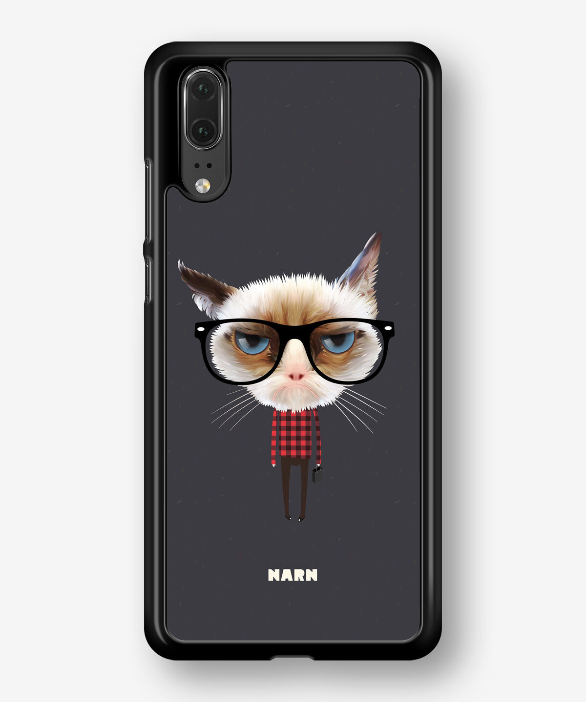 Huawei P20 Hard Case – Hipster Cat - View 1