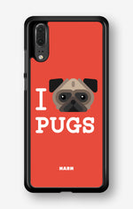 Huawei P20 Hard Case – I Love Pugs - View 1