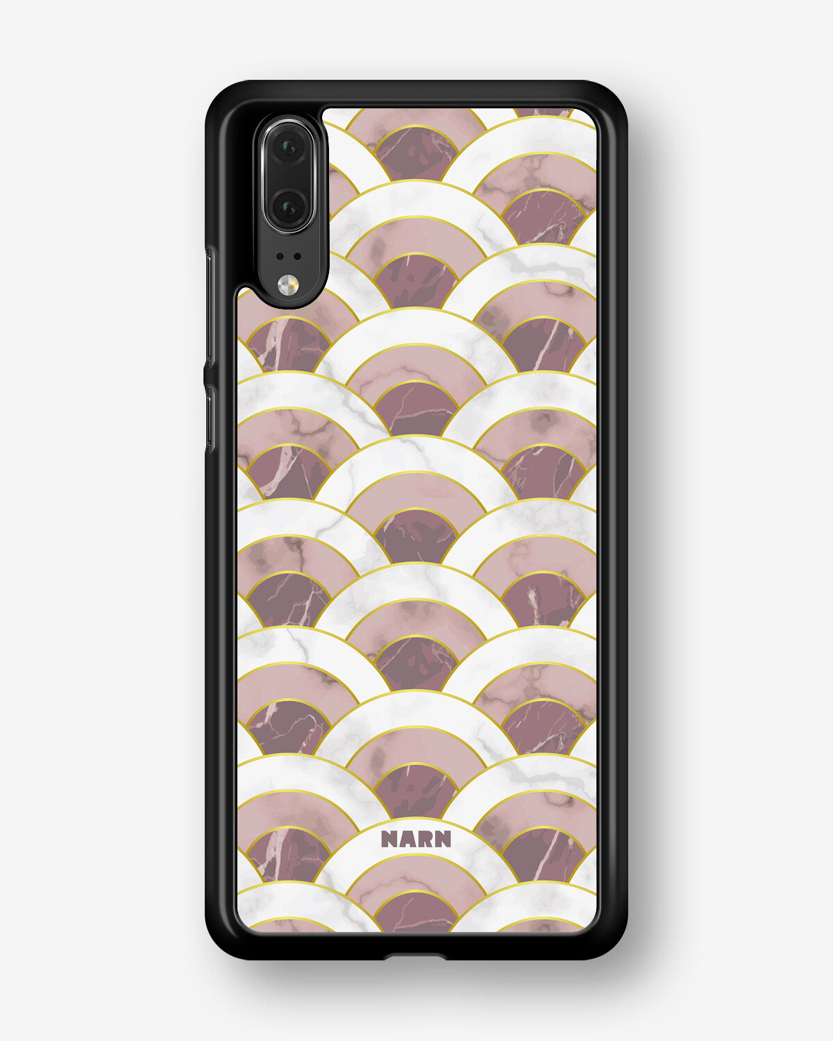 Huawei P20 Hard Case – Pink Marble Waves - View 1