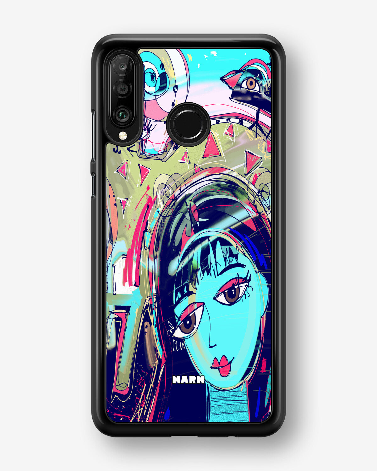 Huawei P30 Lite Hard Case – Abstract Cat - View 1
