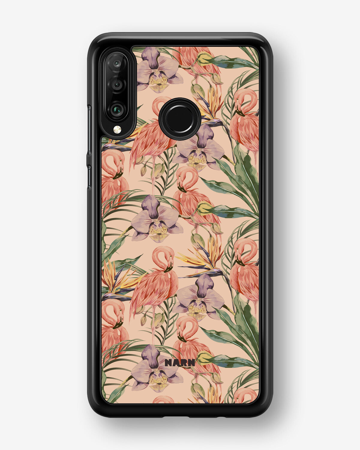 Huawei P30 Lite Hard Case – Flamingos & Flowers - View 1