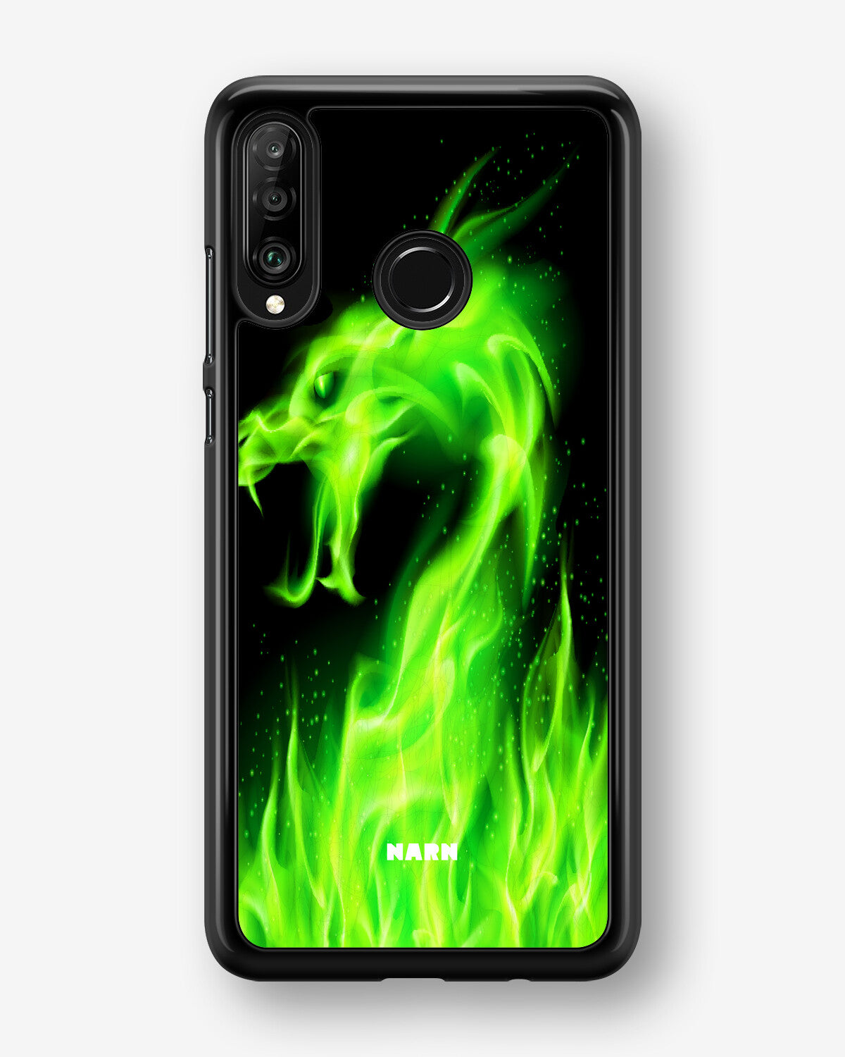 Huawei P30 Lite Hard Case – Green Flames Dragon - View 1