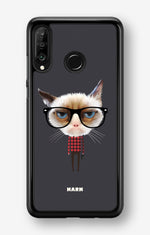 Huawei P30 Lite Hard Case – Hipster Cat - View 1