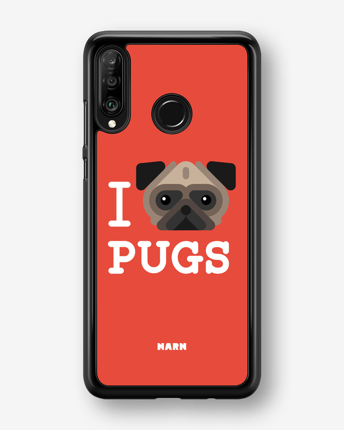 Huawei P30 Lite Hard Case – I Love Pugs - View 1