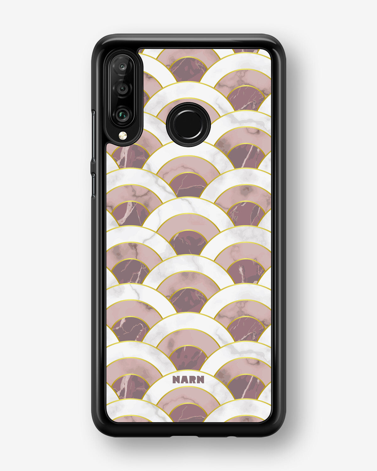 Huawei P30 Lite Hard Case – Pink Marble Waves - View 1