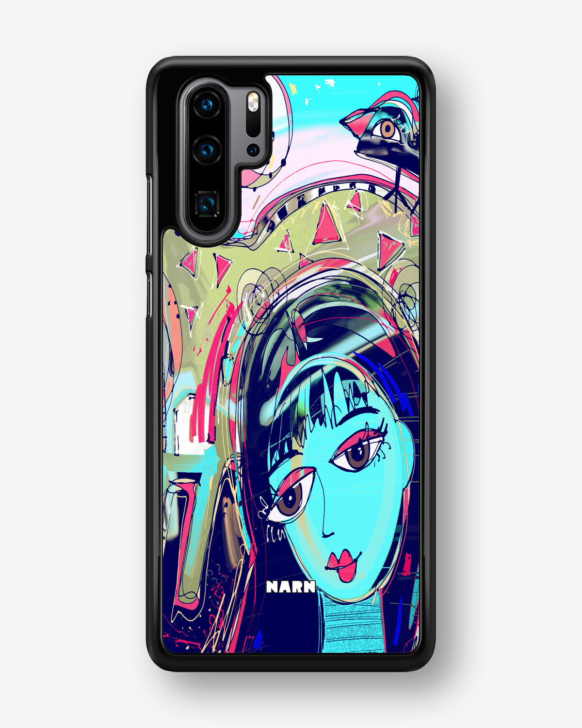 Huawei P30 Pro Hard Case – Abstract Cat - View 1