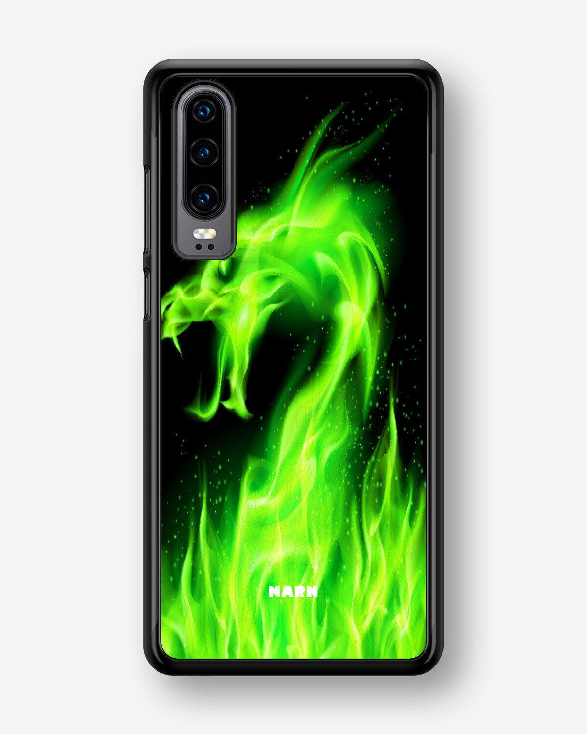 Huawei P30 Hard Case – Green Flames Dragon - View 1
