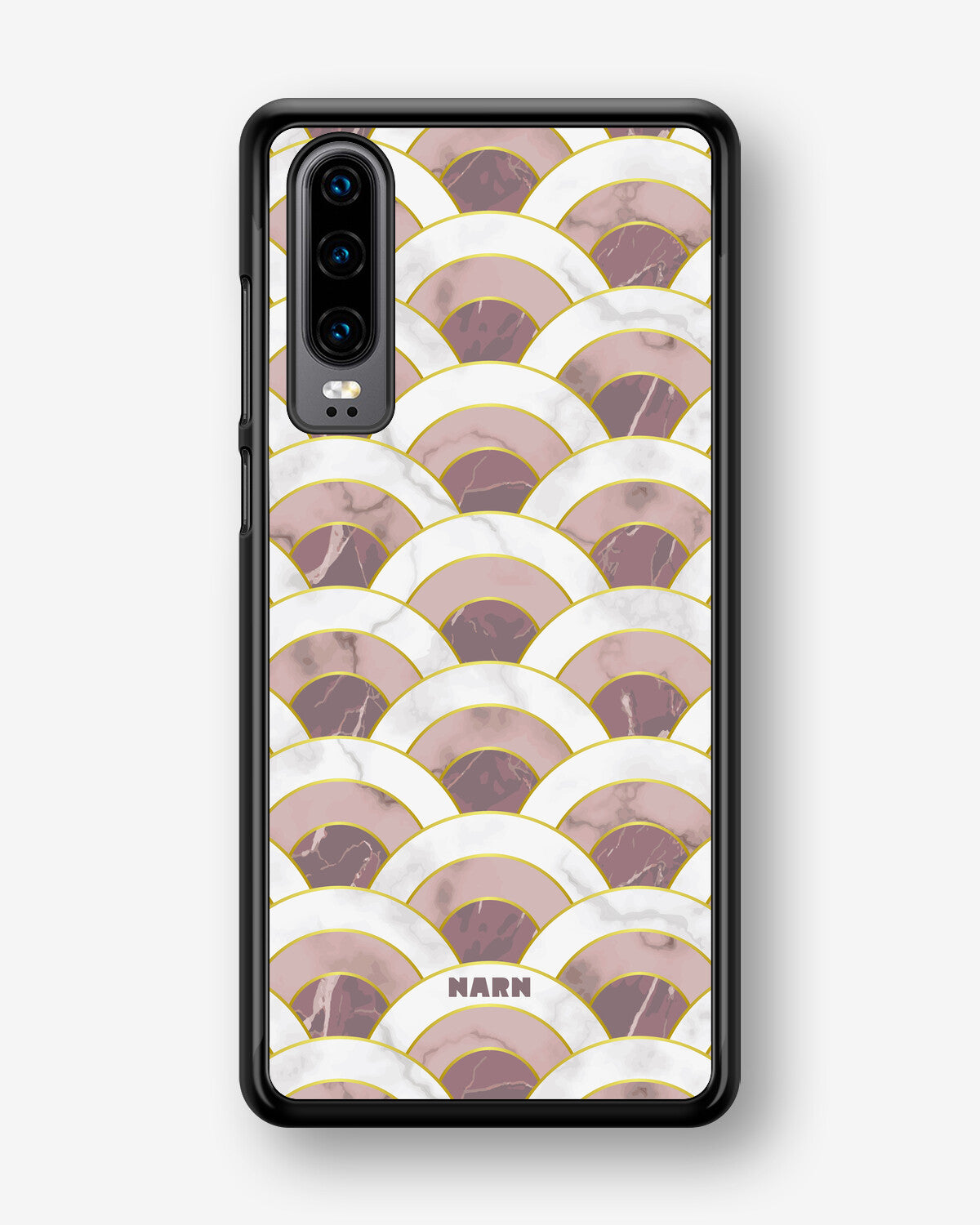 Huawei P30 Hard Case – Pink Marble Waves - View 1