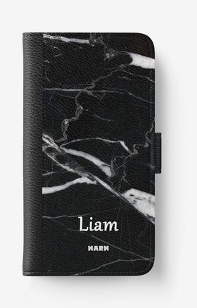 Huawei Y6 2019 Wallet Case - Custom - Black Marble - View 1