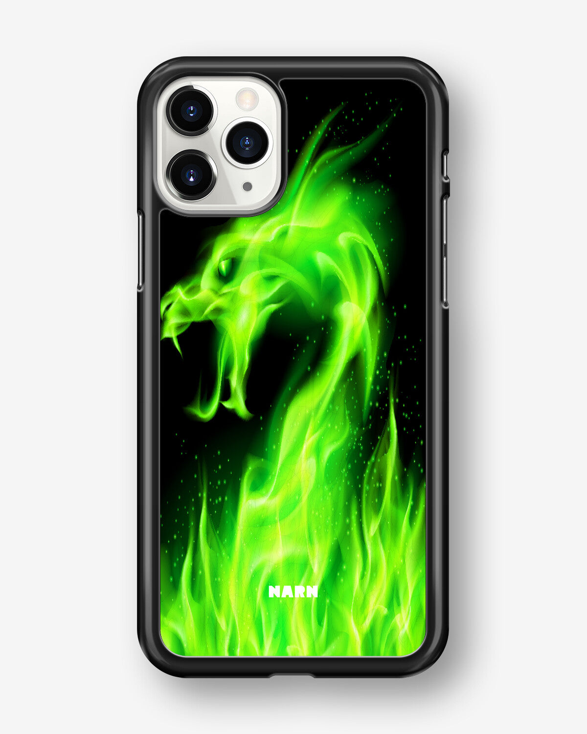 iPhone 11 Pro MAX Hard Case – Green Flames Dragon - View 1