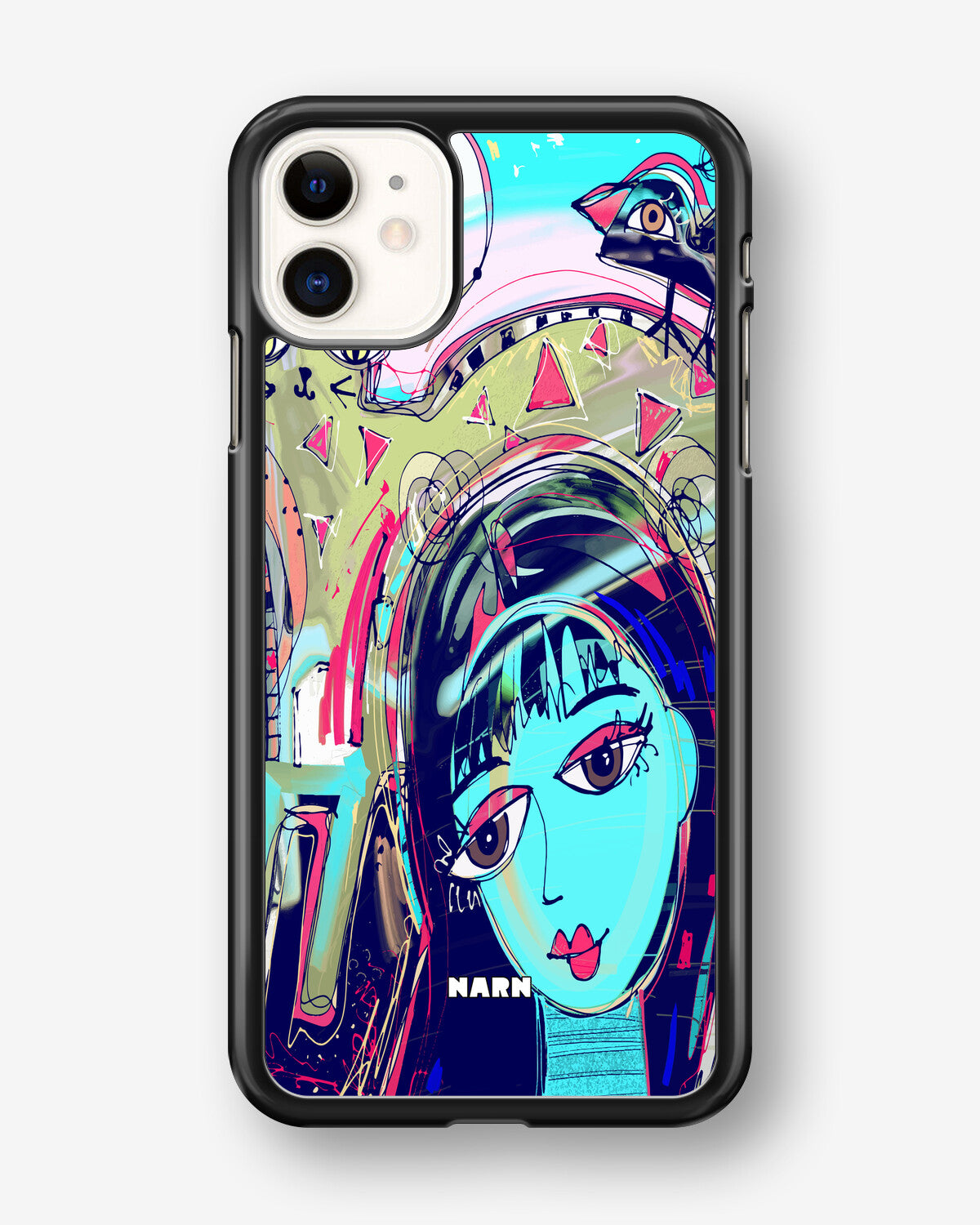 iPhone 11 Hard Case – Abstract Cat - View 1