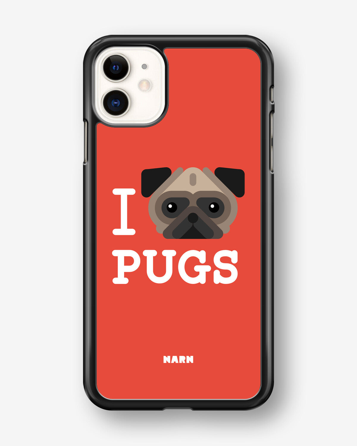 iPhone 11 Hard Case – I Love Pugs - View 1