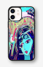 iPhone 12 Mini Hard Case – Abstract Cat - View 1