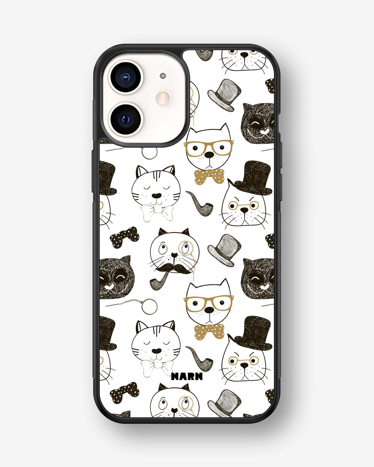 iPhone 12 Mini Hard Case – Cartoon Cats - View 1