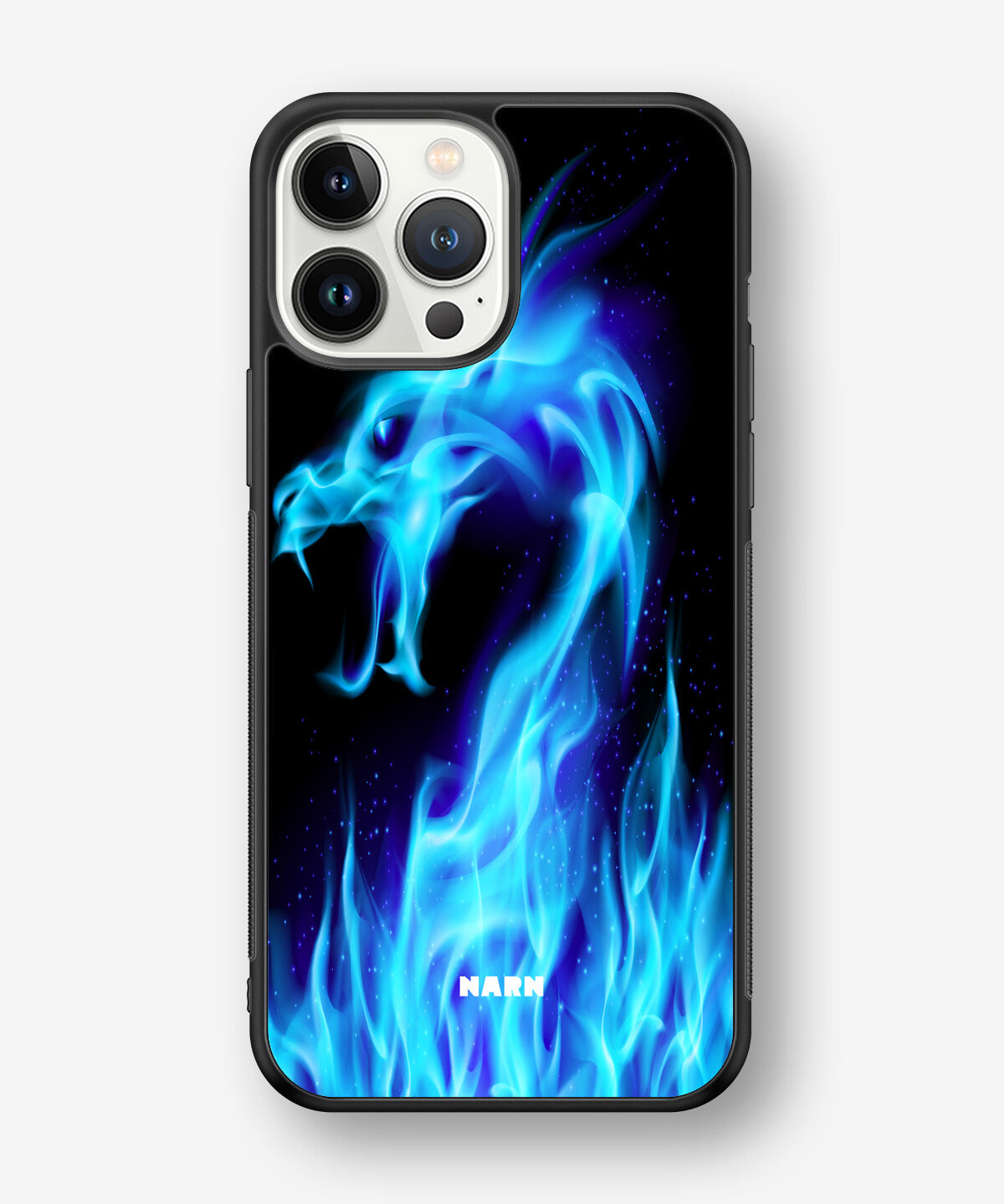 iPhone 13 Pro Max Hard Case – Blue Flames Dragon - View 1