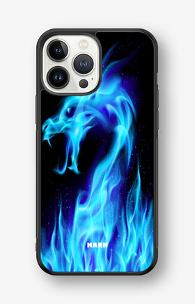 iPhone 13 Pro Max Hard Case – Blue Flames Dragon - View 1