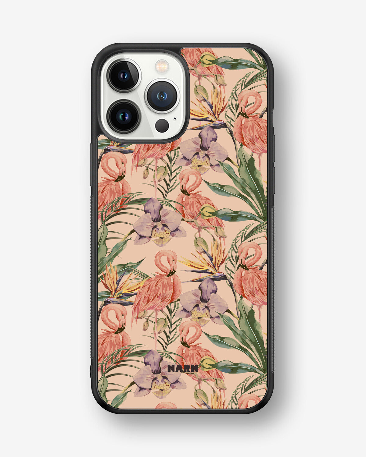 iPhone 13 Pro Max Hard Case – Flamingos & Flowers - View 1
