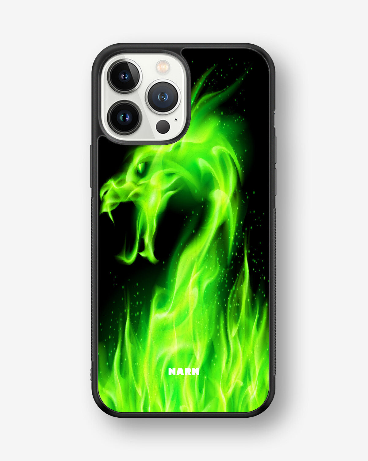 iPhone 13 Pro Max Hard Case – Green Flames Dragon - View 1