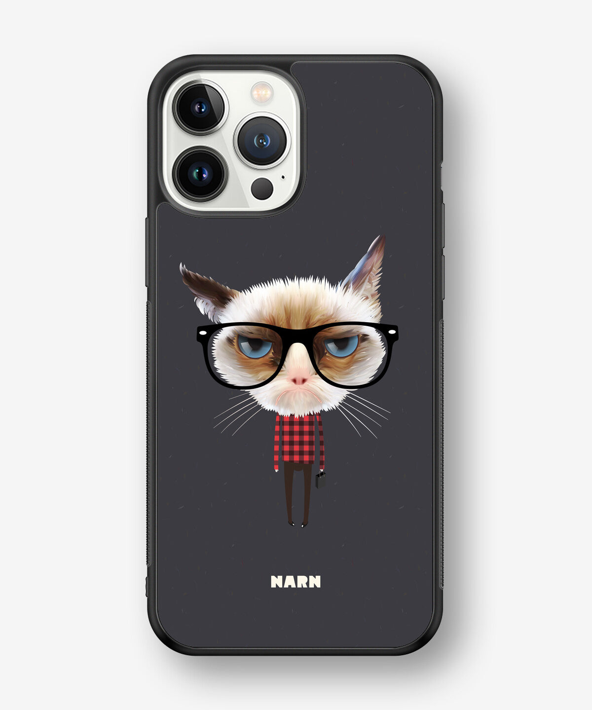 iPhone 13 Pro Max Hard Case – Hipster Cat - View 1