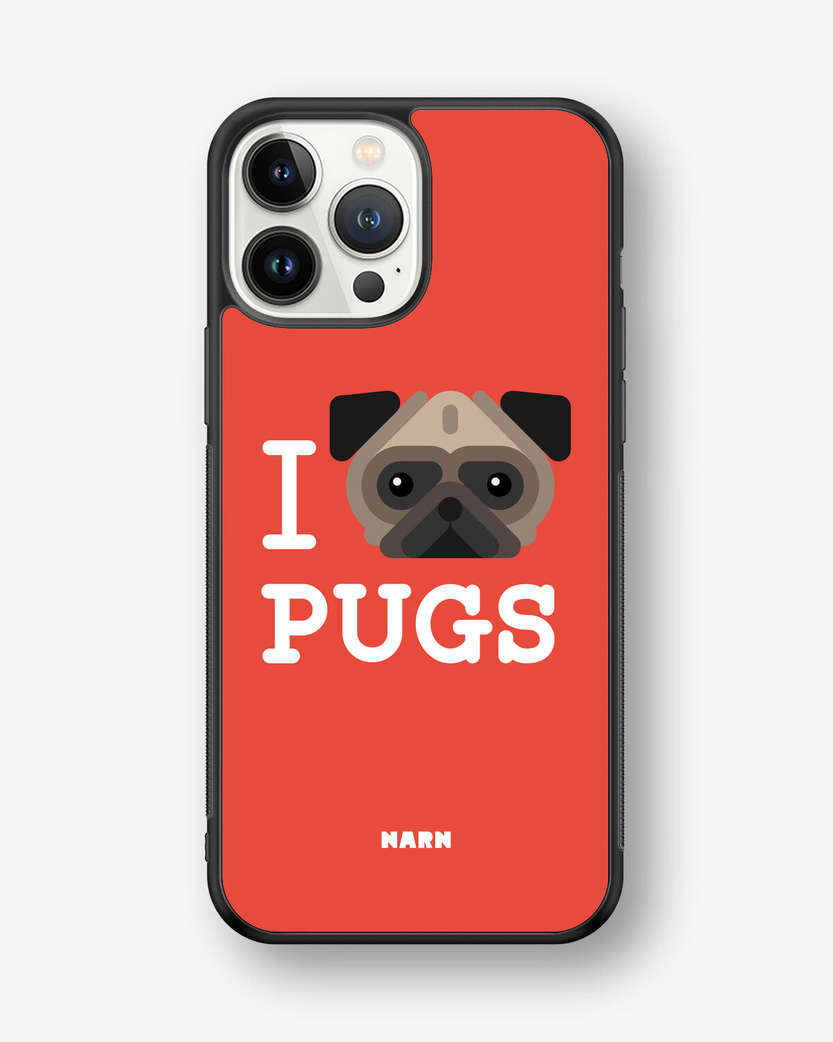iPhone 13 Pro Max Hard Case – I Love Pugs - View 1