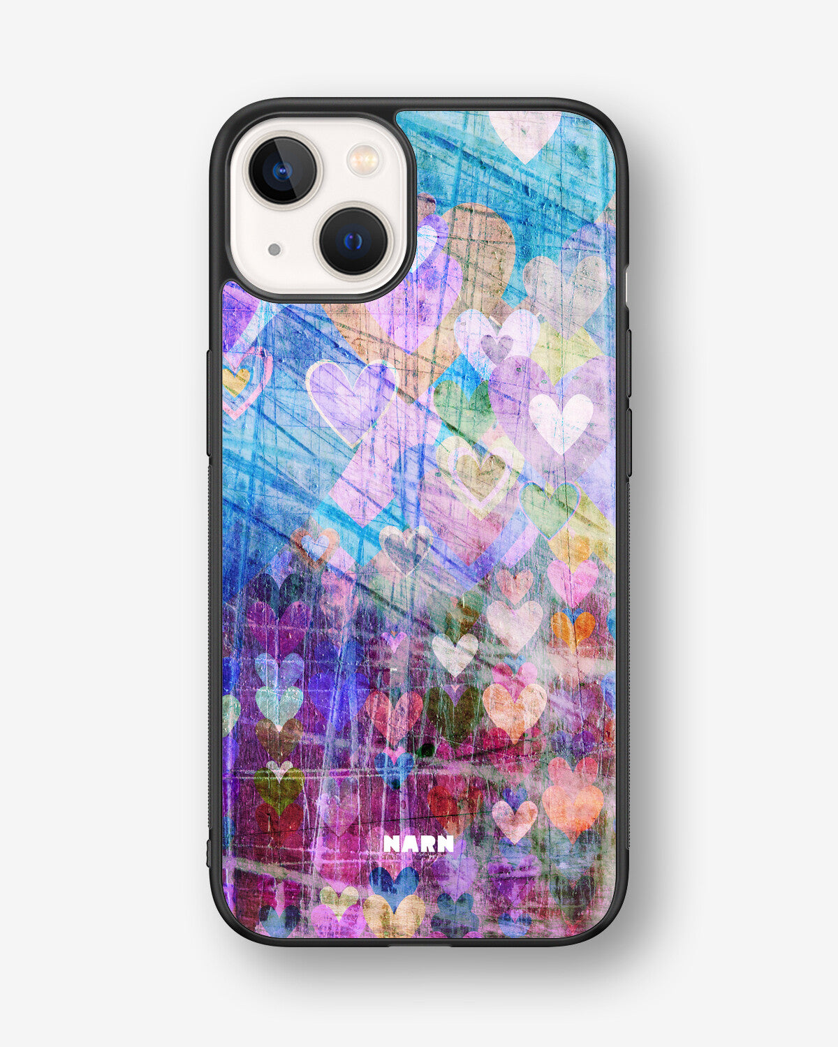 iPhone 13 Hard Case – Purple Hearts - View 1