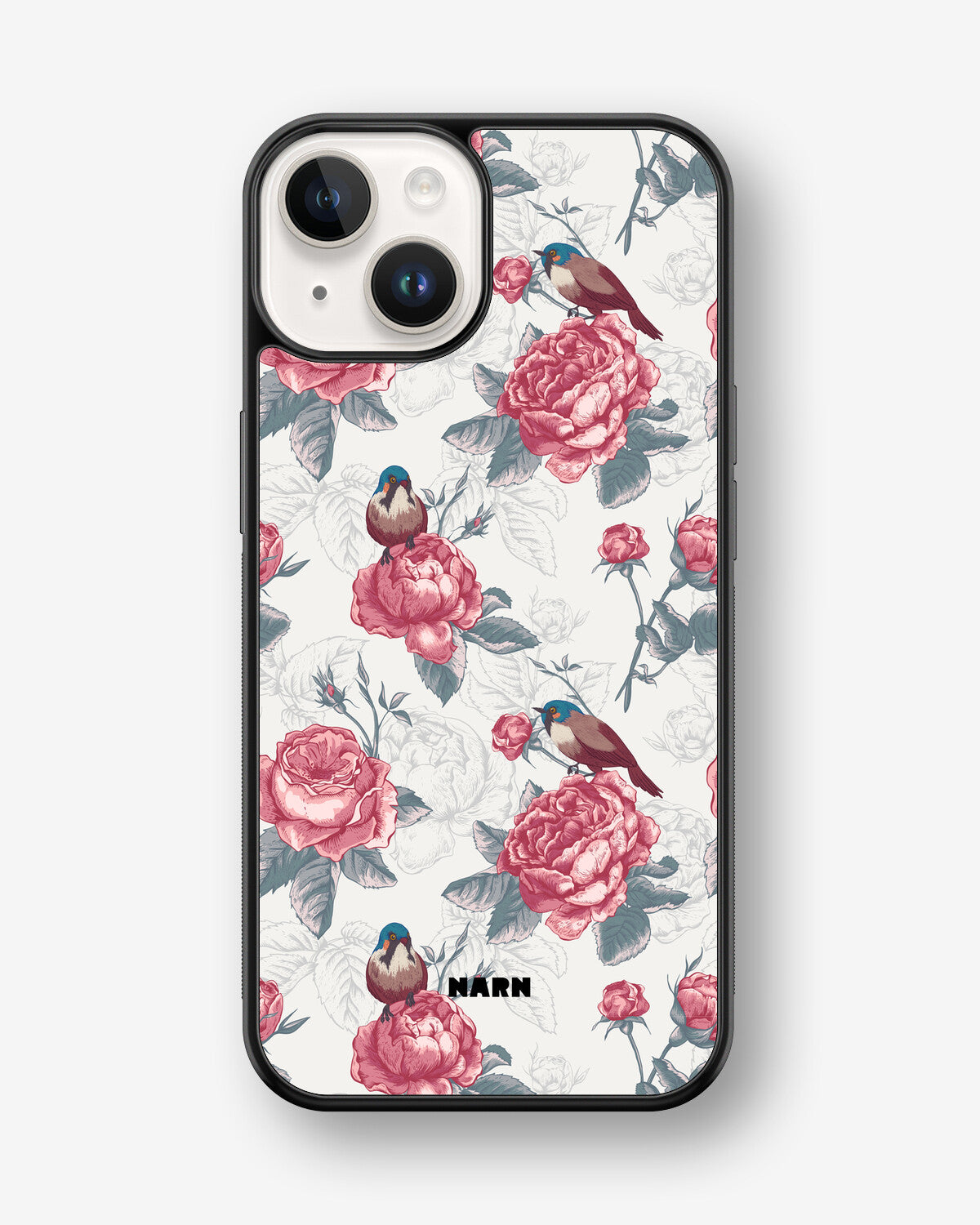 iPhone 14 Plus Hard Case – Birds Among Roses - View 1