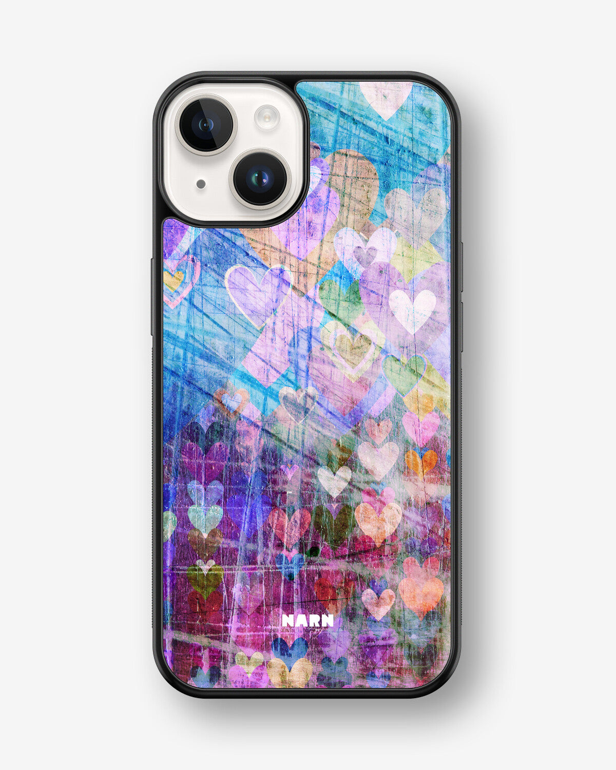 iPhone 14 Plus Hard Case – Purple Hearts - View 1