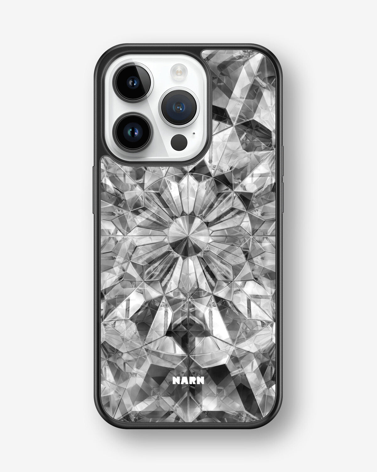 iPhone 14 Pro Hard Case – Grey Crystals - View 1