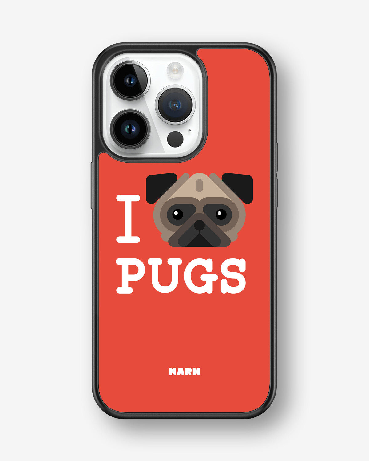 iPhone 14 Pro Hard Case – I Love Pugs - View 1
