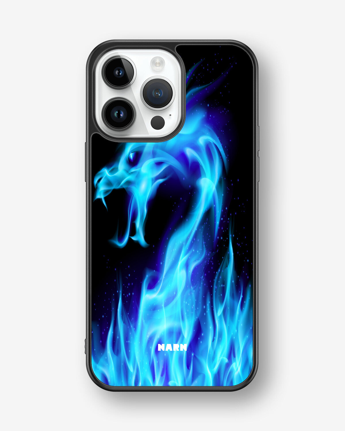 iPhone 14 Pro Max Hard Case – Blue Flames Dragon - View 1